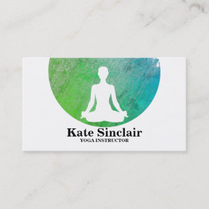 Carte De Visite Élégant instructeur de Yoga pour méditation aquare