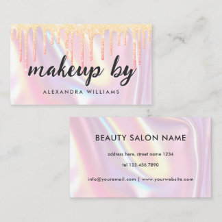 Carte De Visite Elegant Iridescent Pearlescent Makeup Artist Pink