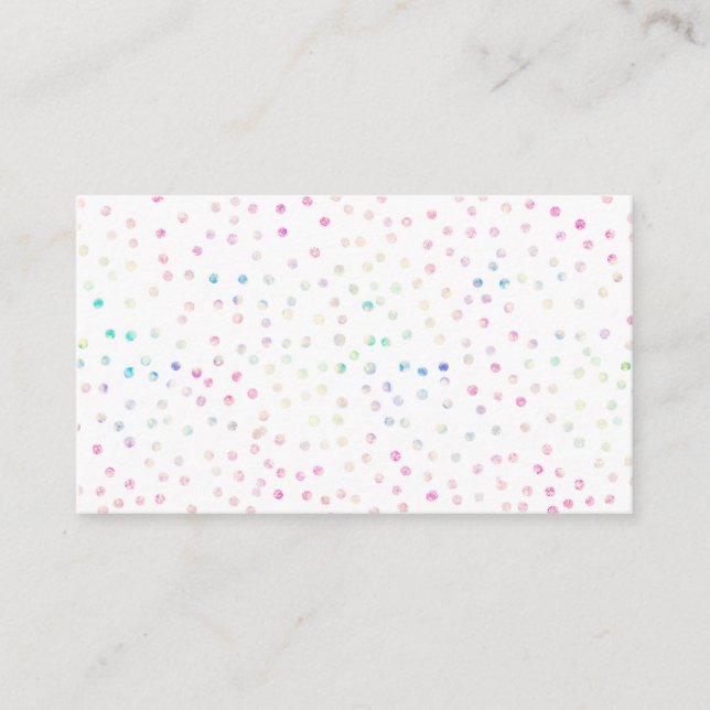 Carte De Visite Elégant Iridescente Parties scintillant points Des (Devant)