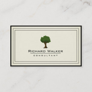 Carte De Visite Élégant jardin arboré Logo d'entretien de la pelou