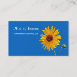 Carte De Visite Elégant Jaune Floral été Sunflower Ciel bleu
