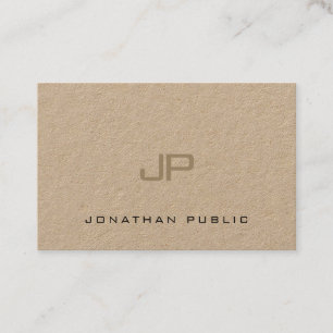 Carte De Visite Élégant Kraft Sleek Moderne Monogramme Plaine arti