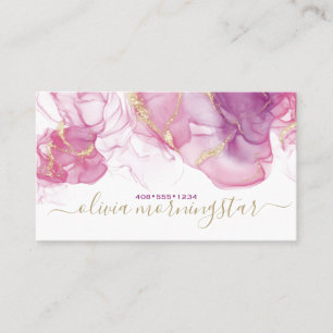 Carte De Visite Élégant Lilac Dusty Rose Gold Accent Encre d'alcoo