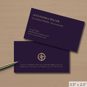 Carte De Visite Élégant Logo Compass Services Gold Compass