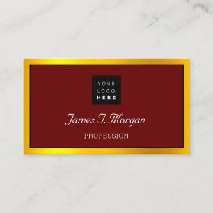 Carte De Visite Élégant Logo de cadre professionnel Black Burgun