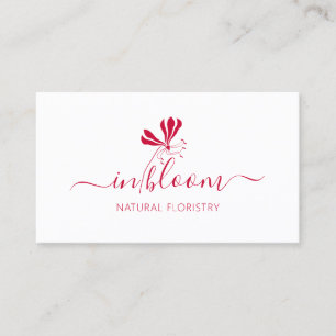 Carte De Visite Élégant logo floral *Gloriosa* naturel fleuriste.