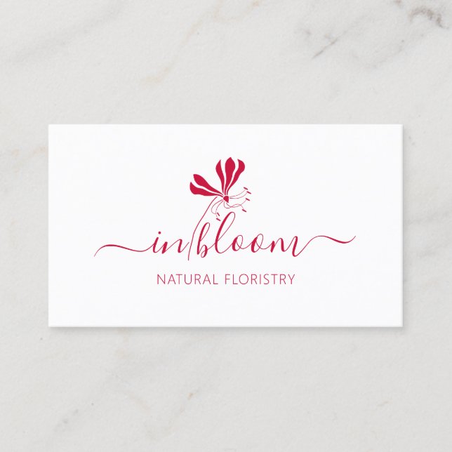 Carte De Visite Élégant logo floral *Gloriosa* naturel fleuriste. (Devant)