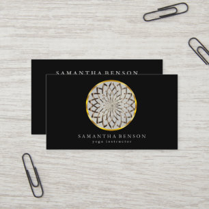 Carte De Visite Élégant Logo Lotus Or Moderne Stylish Cuivre