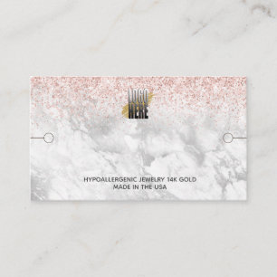 Carte De Visite Élégant logo Marbre Parties scintillant rose brace