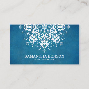 Carte De Visite Élégant logo noir et blanc Fleur Yoga