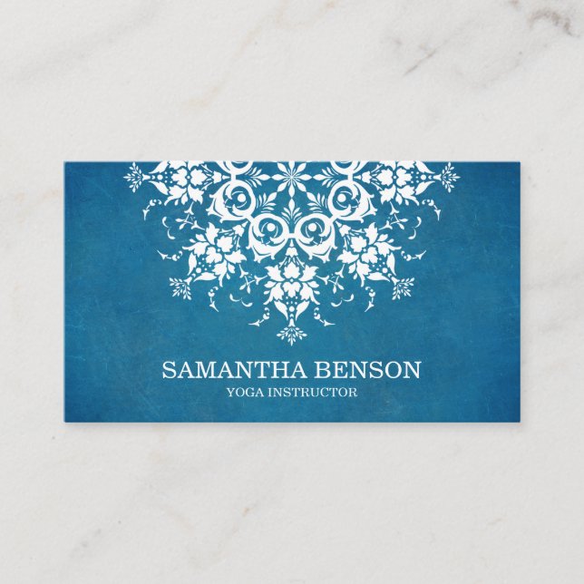 Carte De Visite Élégant logo noir et blanc Fleur Yoga (Devant)