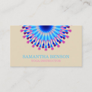 Carte De Visite Élégant logo noir et blanc Fleur Yoga