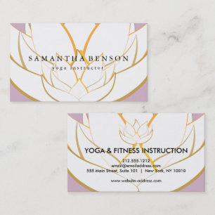 Carte De Visite Élégant logo noir et blanc Fleur Yoga