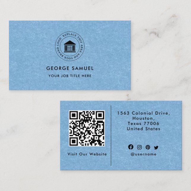 Carte De Visite Élégant Logo Personnalisé Moderne Minimaliste Simp (Devant / Derrière)