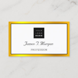Carte De Visite Élégant logo professionnel encadré noir blanc or