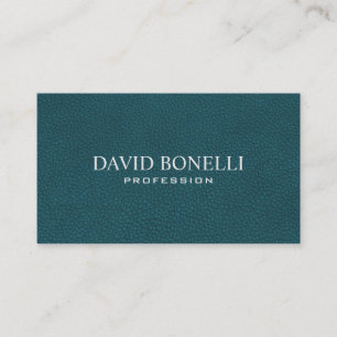 Carte De Visite Élégant look bleu bleu cuir vert professionnel