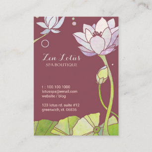 Carte De Visite Elégant Lotus asiatique Yoga ou Spa