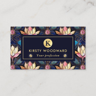 Carte De Visite Élégant Lotus Faux Rose Motif en verre tendu