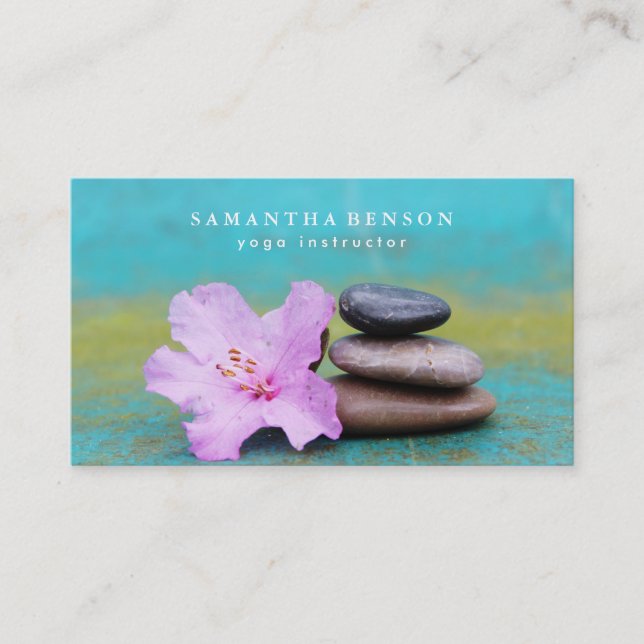 Carte De Visite Élégant Lotus Fleur Bouddha Zen Logo Yoga Business (Devant)