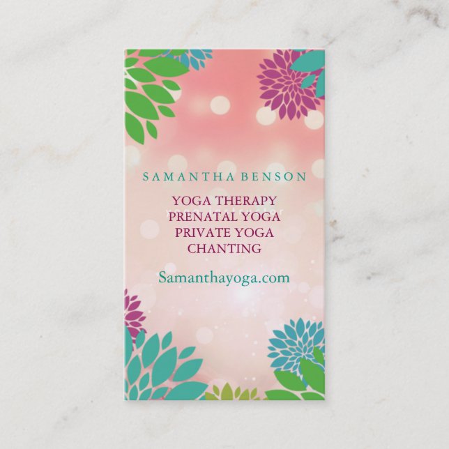 Carte De Visite Élégant Lotus Fleur Logo Yoga Guérison Santé Busi (Devant)
