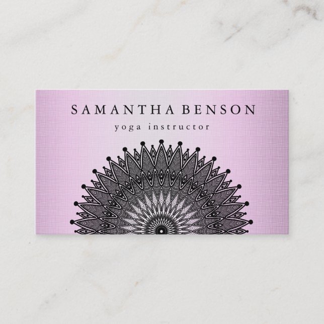 Carte De Visite Élégant Lotus Fleur Logo Yoga Santé de guérison (Devant)