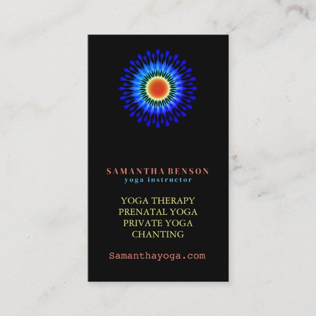 Carte De Visite Élégant Lotus Floral Logo Yoga Méditation (Devant)