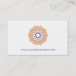 Carte De Visite Élégant Lotus Flower Mandala Logo Yoga