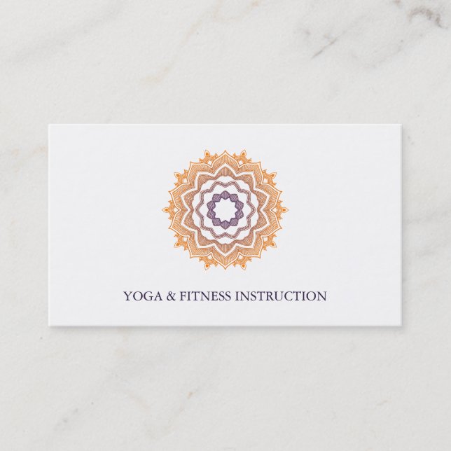 Carte De Visite Élégant Lotus Flower Mandala Logo Yoga (Devant)