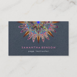 Carte De Visite Élégant Lotus Flower Mandala Logo Yoga Instructeur
