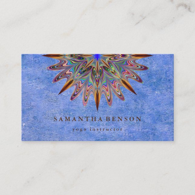 Carte De Visite Élégant Lotus Flower Mandala Logo Yoga Instructeur (Devant)
