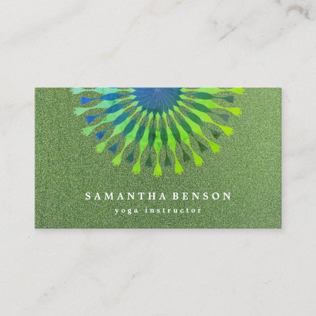 Carte De Visite Elegant  Lotus Flower White Marble Yoga Instructor (Devant)