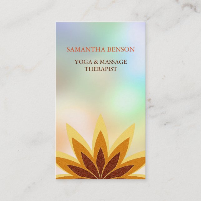 Carte De Visite Élégant Lotus Logo Yoga Guérir la santé Méditation (Devant)