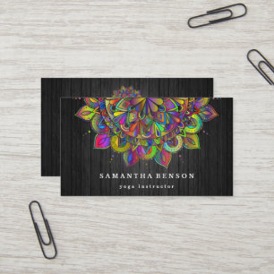 Carte De Visite Élégant Lotus Logo Yoga Méditation Bien-être B