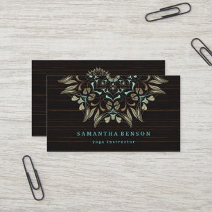 Carte De Visite Élégant Lotus Lotus Logo Yoga Méditation Bien-être