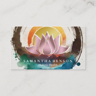 Carte De Visite Élégant Lotus Mandala Yoga Santé holistique