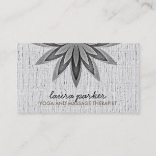 Carte De Visite Élégant Lotus noir Fleur Yoga Soigner la santé