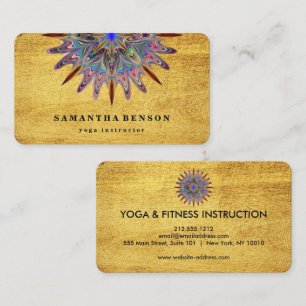 Carte De Visite Élégant Lotus Or Lotus Logo Yoga