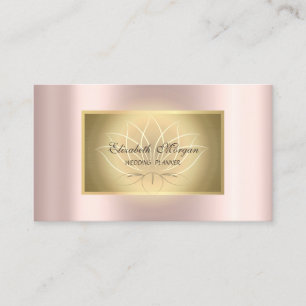 Carte De Visite Elégant Lotus Professional, Gold Frame, Or Rose