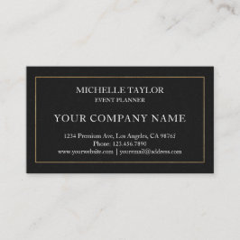 Carte De Visite Elégant Luxe Black Gold Mandala Professional