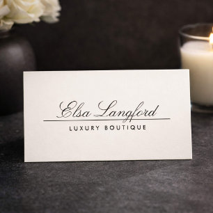 Carte De Visite Élégant Luxe Boutique Designer Ivory