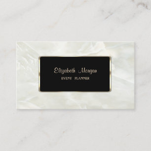 Carte De Visite Elégant Luxe Design, Marbre blanc, Cadre