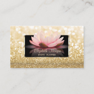 Carte De Visite Elégant Luxe Design, Moderne, Glittery Bokeh Lotus