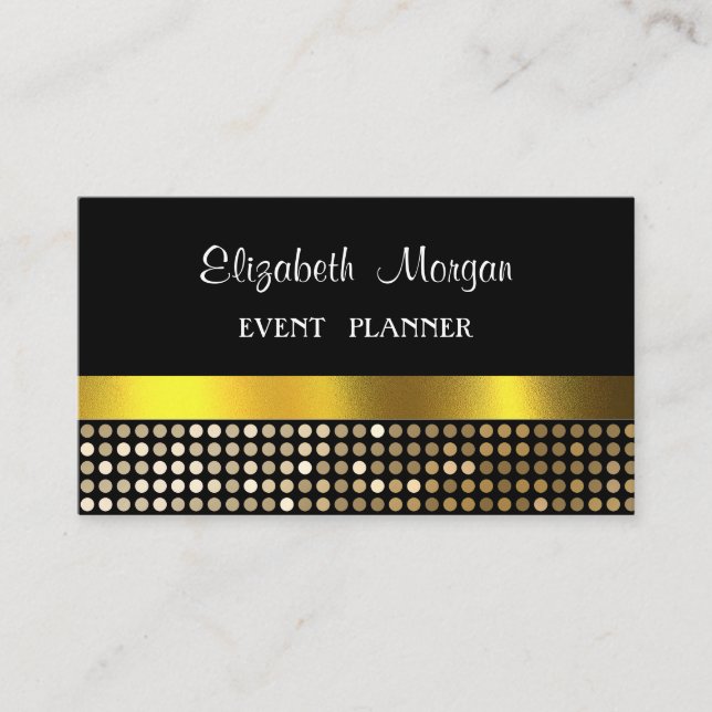 Carte De Visite Elégant Luxe Élégant, Faux Gold, Glitterie (Devant)