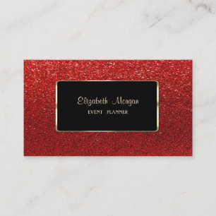 Carte De Visite Élégant Luxe Élégant, Professionnel, Glitterie Rou