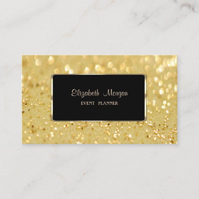 Carte De Visite Elégant luxe, Glittery Bokeh (Devant)