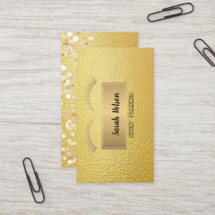 Carte De Visite Elégant luxe Gold Faux Lashes