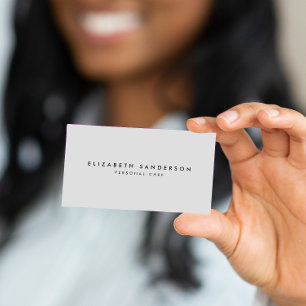 Carte De Visite Elégant Luxe Minimal gris clair QR CODE