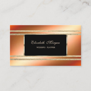 Carte De Visite Élégant Luxe Moderne Faux Gold Glittery Stripes