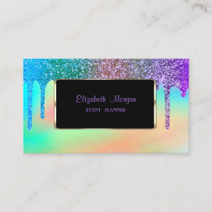 Carte De Visite Élégant Luxe Moderne, Holographique Arc-en-ciel, G