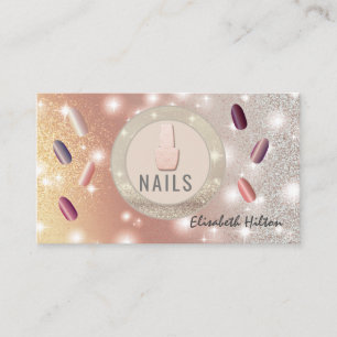 Carte De Visite Élégant luxe scintillant cercles scintillants clou